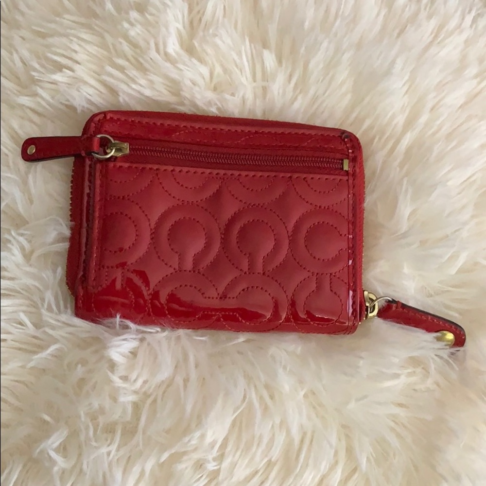 Coach zip wallet- red